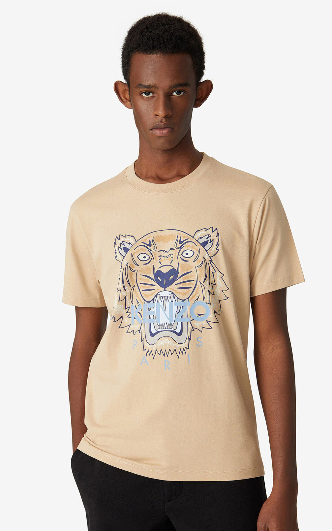 Kenzo Tiger T Shirt Beige For Mens 3816SIPLO